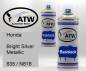 Preview: Honda, Bright Silver Metallic, 835 / N818: 400ml Sprühdose + 400ml Klarlack - Set, von ATW Autoteile West.